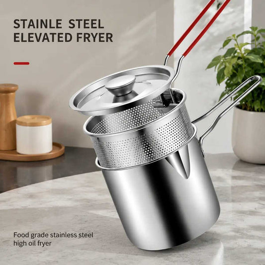 🥘Single-Serve Stainless Steel Mini Deep Fryer Set🍗🍟