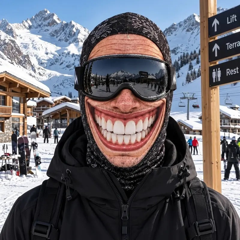 Ski Funny Face Mask – Skiing, Automotive & Motorcycle Protective Gear for Head & Face Coverage
