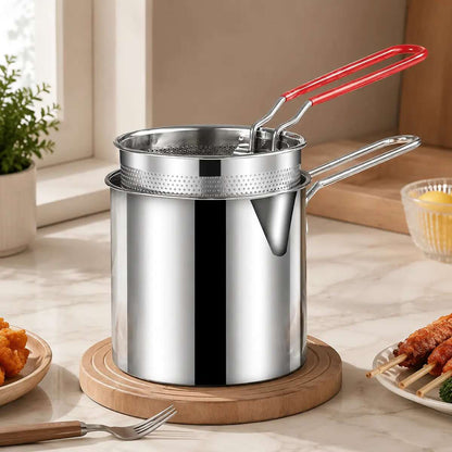 🥘Single-Serve Stainless Steel Mini Deep Fryer Set🍗🍟