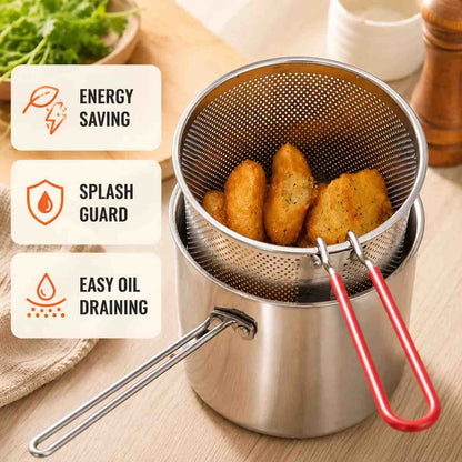 🥘Single-Serve Stainless Steel Mini Deep Fryer Set🍗🍟
